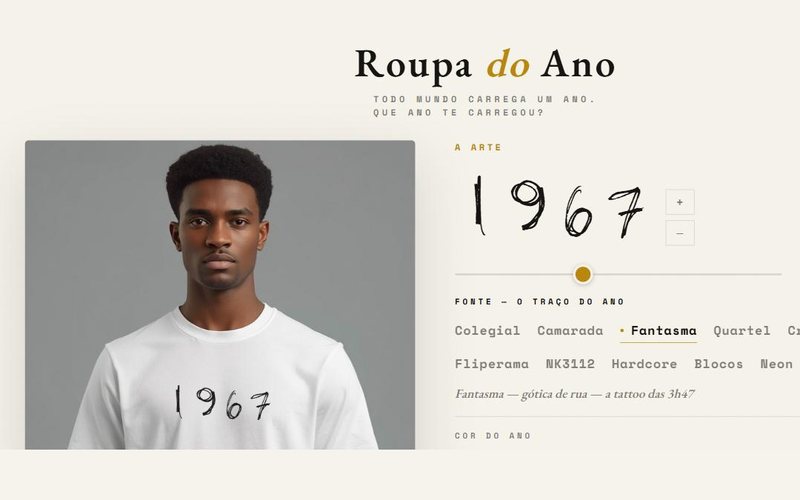 Roupa do Ano — loja de moda personalizada, no ar